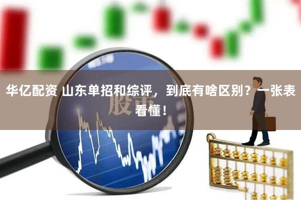 华亿配资 山东单招和综评，到底有啥区别？一张表看懂！